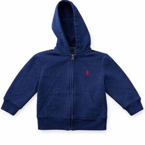 Polo Ralph Lauren Toddler Navy Zip Hoodie Red Pony Sz 2T Classic